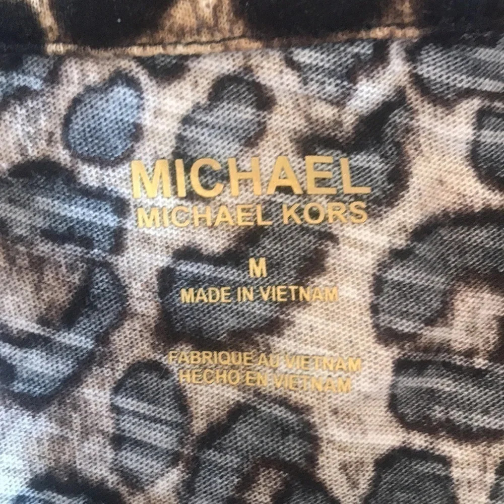 Brand New Michael Kors Leopard Studded Logo Top